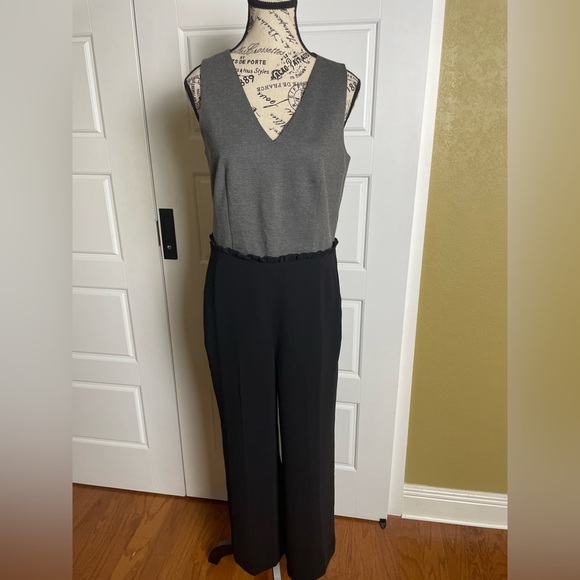 J Crew 365 Wide Leg Jumpsuit Black Gray Size 4 NWT - Picture 3 of 10
